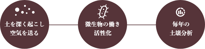 耕し方にこだわり、栄養価の高い土づくり